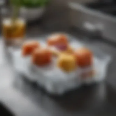 Stylish Ice Cube Tray Holder Stylish ice cube tray holder in a modern kitchen freezer