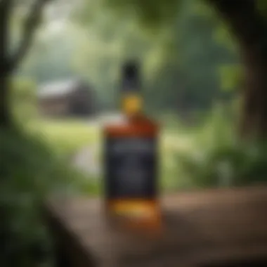 A serene landscape of the Jack Daniel's distillery in Lynchburg, Tennessee