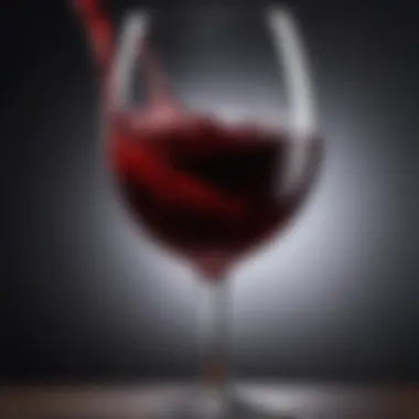 A close-up of a glass of red wine revealing its rich color and clarity