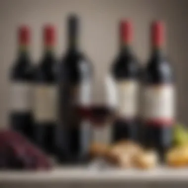 A selection of low-carb red wines displayed elegantly