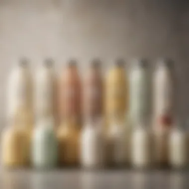 A selection of various milk types displayed alongside blenders