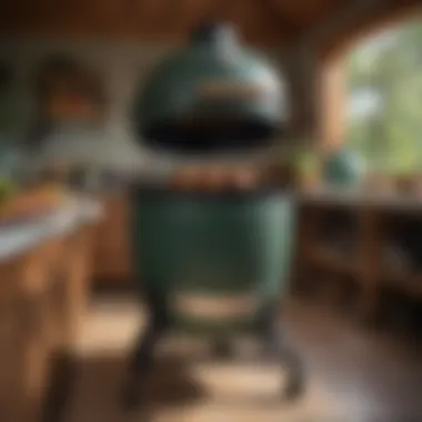 Inside the Large Big Green Egg: Design and Features Close-up of the interior components of a Large Big Green Egg highlighting its design and features