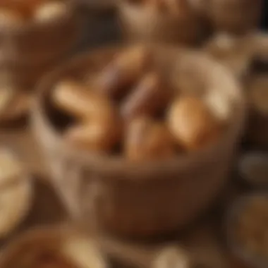 An assortment of round proofing baskets made from different materials, including cane and wood