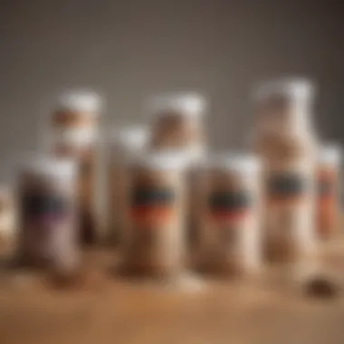 A selection of protein powders with their ingredient lists