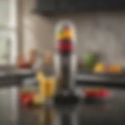 A sleek Magic Bullet blender on a kitchen countertop