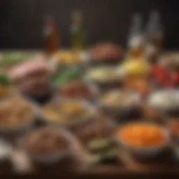 A table displaying a variety of keto-friendly foods excluding wheat products.