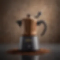 Elegant Moka Pot with Coffee Grounds