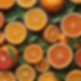 Vibrant array of citrus fruits rich in vitamin C