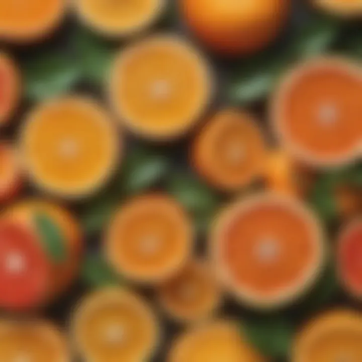 Vibrant array of citrus fruits rich in vitamin C