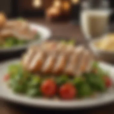 Elegant Presentation of Chicken Salad A beautifully plated chicken salad dish ready to be enjoyed