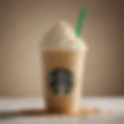 A close-up view of the Vanilla Bean Frappuccino showcasing its creamy texture and vanilla flavor