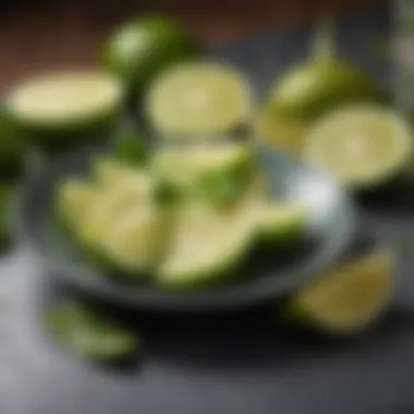 The Zesty Touch: Lime in Verde Sauce A close-up of lime wedges ready to add zest