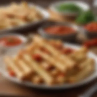 Irresistible Starters: The Allure of Olive Garden's Breadsticks Inviting breadsticks served with a rich marinara sauce