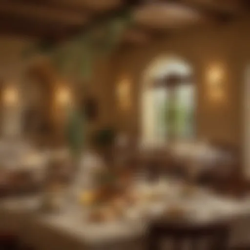 Elegant dining setup at Olive Garden showcasing a warm ambiance