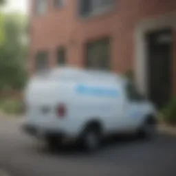 Bottled water delivery service in a residential area