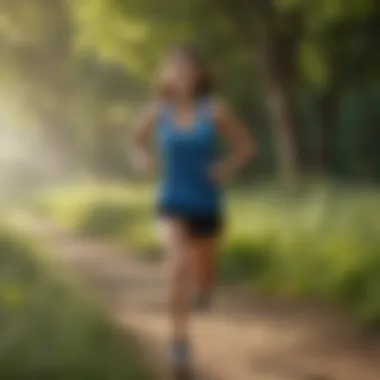 Energizing Outdoor Exercise An inspiring outdoor scene depicting an individual jogging, highlighting physical activity.