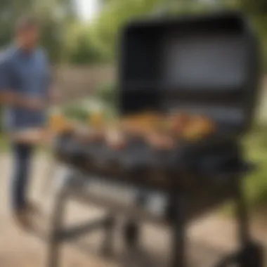 An innovative Weber electric grill set up for outdoor use