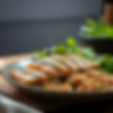 Grilled Fish with Quinoa and Greens A plate of grilled fish accompanied by quinoa and leafy greens