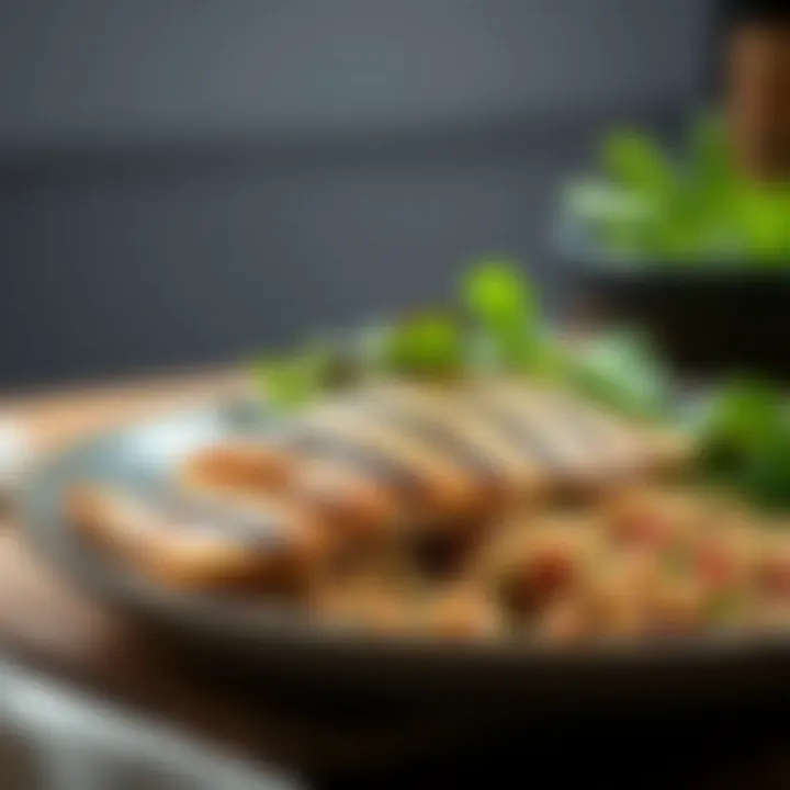 Grilled Fish with Quinoa and Greens A plate of grilled fish accompanied by quinoa and leafy greens