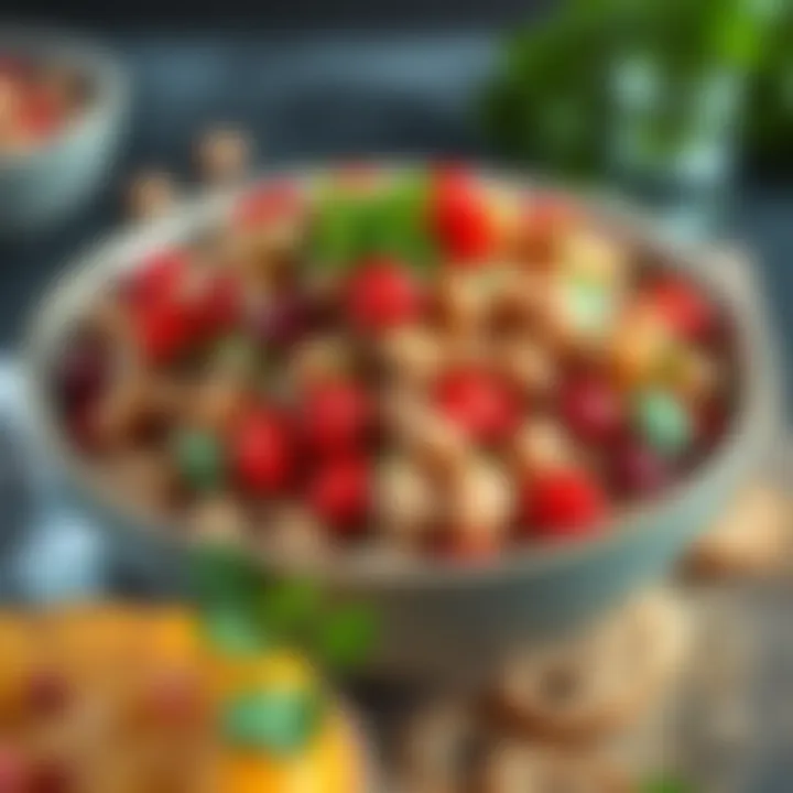 Hearty Bean Salad with Fresh Herbs An artistic arrangement of a hearty bean salad with fresh herbs