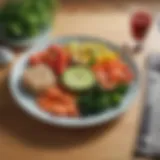 A colorful plate of vegetables and lean protein showcasing a balanced meal for diabetes.