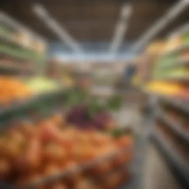 Shopping cart filled with organic produce