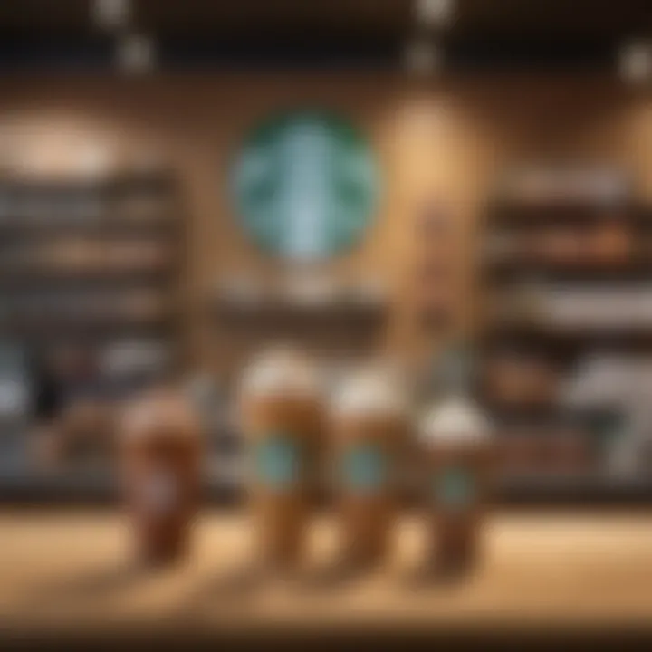 Variety of retail stores displaying Starbucks products