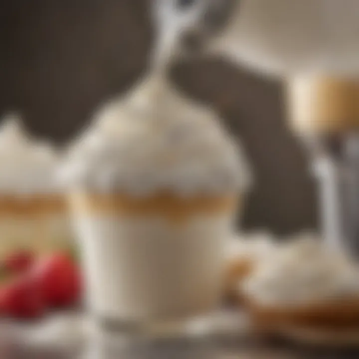 Close-up of a high-quality whipped cream dispenser highlighting essential features