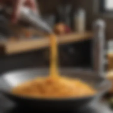 A close-up of the whisk attachment in action, highlighting its efficiency and ease of use.