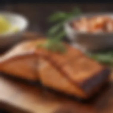 Cedar-Wrapped Grilled Salmon Grilled salmon wrapped in cedar for enhanced flavor