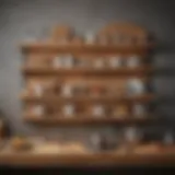 Elegant wooden shelves showcasing kitchenware