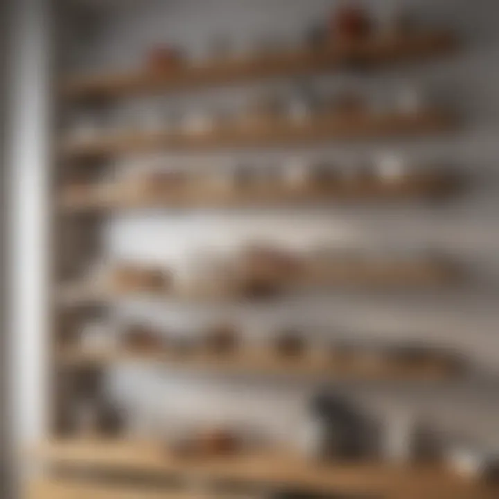 Installation of wooden shelves in a modern kitchen