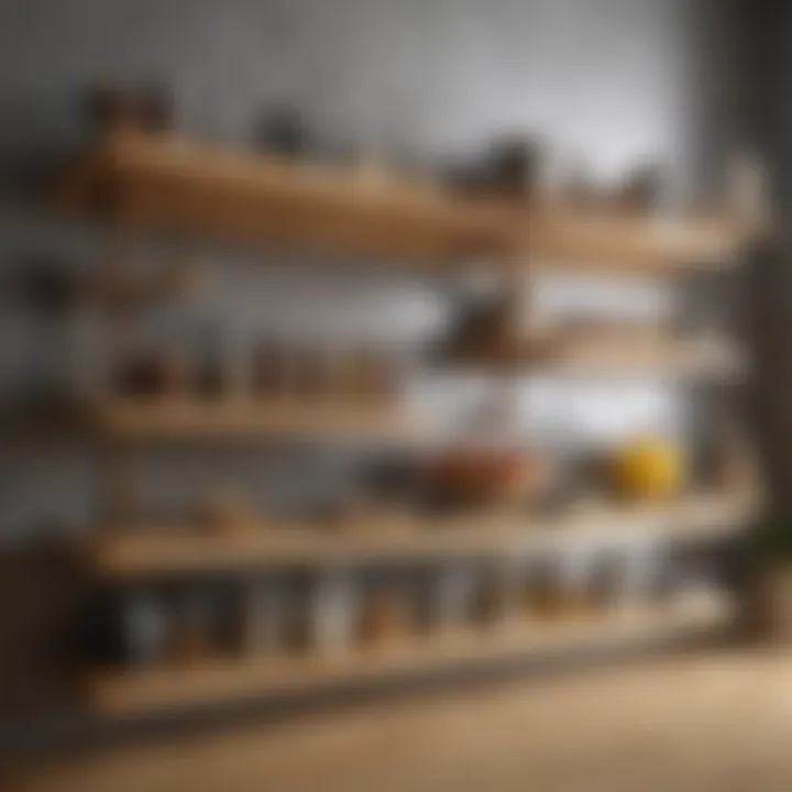 Different styles of wooden shelves for kitchen use