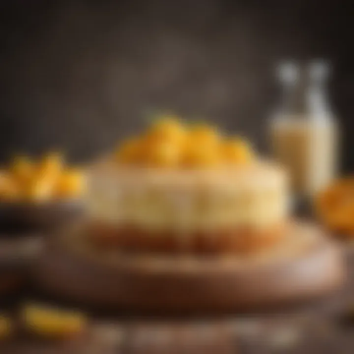 Exquisite almond cake decorated with citrus zest
