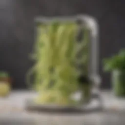 A sleek spiralizer showcasing fresh zucchini noodles